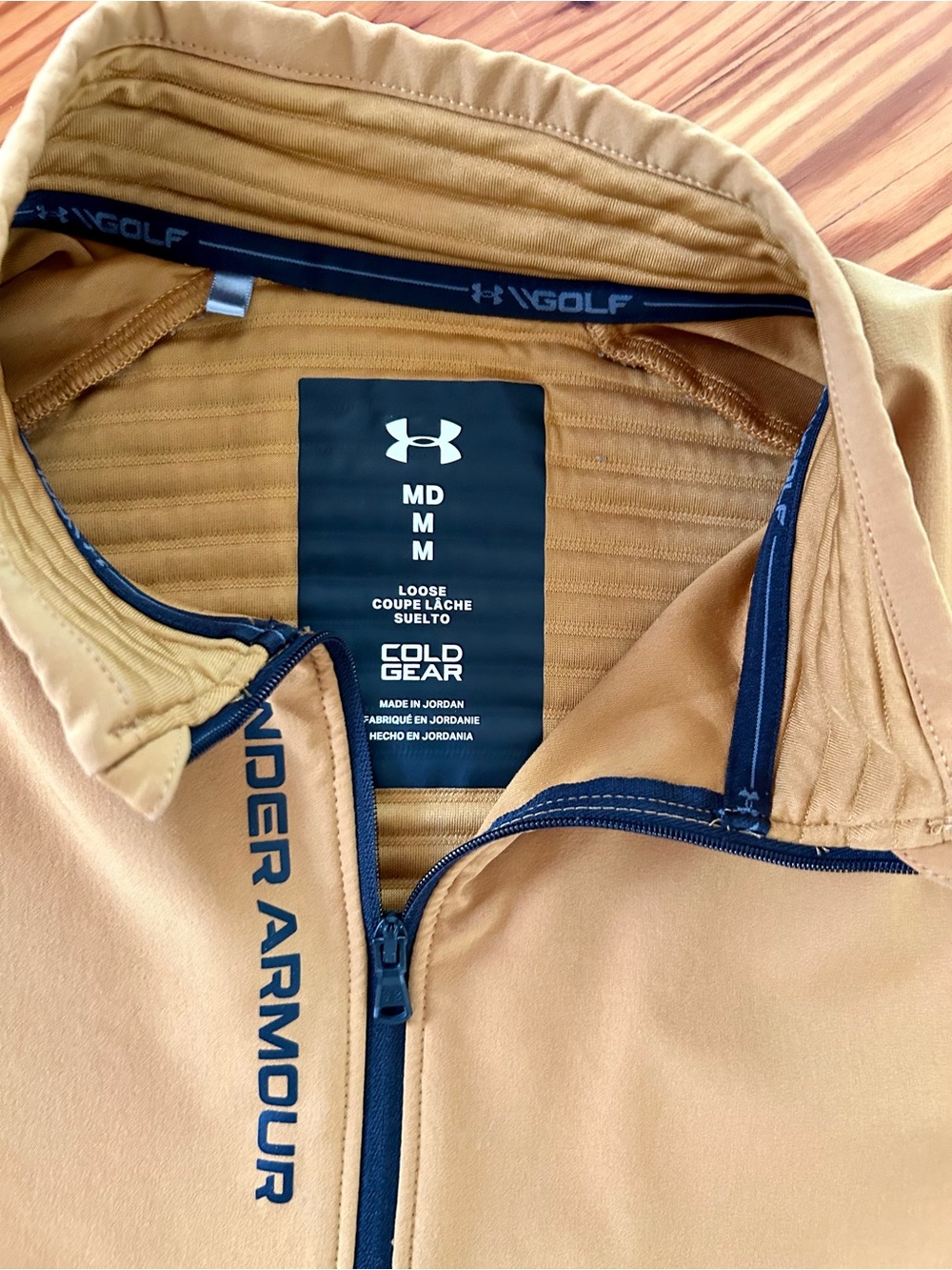 Under Armour Men’s Mustard Tan Quarter-Zip Pullover - Picture 3 of 4